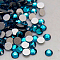 Glass Flat Back Rhinestone, Grade A, Back Plated, Faceted, Half Round, Blue Zircon, 7.1~7.3mm, about 288pcs/bag