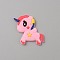PVC Plastic Cabochons, Unicorn, Pink, 31x29x2.5mm