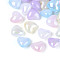Plastic Beads, Heart, AB Color Plated, Mixed Color, 9x10x5.5mm, Hole: 1.7mm, about 2500pcs/500g