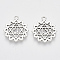 Tibetan Style Alloy Pendants, Chakra, Cadmium Free & Lead Free, Anahata, 22.5x19.5x1.5mm, Hole: 1.8mm, about 588pcs/1000g