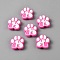 PVC Beads, Paw Print, Pink, 24.5x30x9mm, Hole: 3.5mm