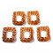 Transparent  Resin Pendants, Imitation Gemstone, Rectangle, Chocolate, 31x24.5x5.5mm, Hole: 1.4mm