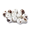 Handmade Porcelain Beads, Round, Saddle Brown, 6~7x5~6mm, Hole: 2mm
