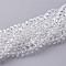 Glass Beads Strands, Pearl Luster Plated, Crystal Suncatcher, Faceted Rondelle, Clear, 8x6mm, Hole: 1mm, about 62~63pcs/strand, 39~40cm