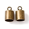 Brass Cord Ends, Antique Bronze, 10x6mm, Hole: 1.2mm, 5.5mm inner diameter