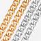 304 Stainless Steel Necklaces, Curb Chain Necklaces, Mixed Color, 29.8 inch(75.7cm)