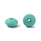 Food Grade Eco-Friendly Silicone Abacus Beads, Medium Turquoise, 12x6.5mm, Hole: 2mm