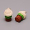 Resin Pendant, Ice Cream, Green, 34x20x19.5mm, Hole: 1.8mm