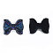 Resin Cabochons, with Glitter Powder, Bowknot, Prussian Blue, 8x10.5x2.5mm