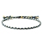 Cotton Cord Braided Adjustable Bracelets, with Brass Bead, for Men and Women, Marine Blue, Inner Diameter: 2-3/8 inch(6cm)