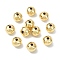 Brass Beads, Round, Long-Lasting Plated, Cadmium Free & Nickel Free & Lead Free, Real 18K Gold Plated, 6x5.5mm, Hole: 1.5mm