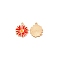 Zinc Alloy Pendants, With Emanel, Flower, Red, 17.5x16x1mm, Hole: 1.5mm