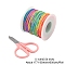 Round Polyester Elastic Cord, Adjustable Elastic Cord, with Stainless Steel Scissors, Colorful, 1mm, about 49.21 Yards(45m)/roll