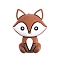 Silicone Beads, Fox, Chocolate, 30x23x16.5mm, Hole: 2mm