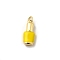 Brass Enamel Pendants, Lipstick Charm, Long-Lasting Plated, Lead Free & Cadmium Free, with Jump Ring, Rack Plating, Real 18K Gold Plated, Gold, 17.5x8x5mm, Hole: 3.5mm