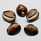 Natural Cowrie Shell Beads, No Hole, Oval, Coconut Brown, 18~25x25~32x12~15mm