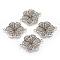 Tibetan Style Alloy Links, Flower, Antique Silver, Lead Free & Cadmium Free, 41x29x2.5mm, Hole: 3mm