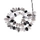 Нити натуральных кварцевых бусин черного турмалинового цвета&nbsp;G-Z091-A31-2