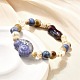Браслеты из фарфоровых бусин ручной работы и синтетических бусин говлита для женщин&nbsp;LS-BJEW-D307-01C-5