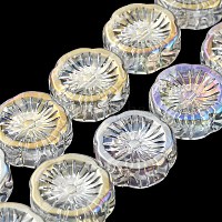 Прозрачные бусины из гальванического стекла с цветным покрытием ab&nbsp;EGLA-G037-10A-AB02