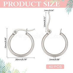 40 шт. серьги-кольца из нержавеющей стали 304 для женщин&nbsp;EJEW-ME0001-11