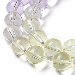 Выпечка расписные прозрачные стеклянные бусины&nbsp;LS-DGLA-M001-10mm-02