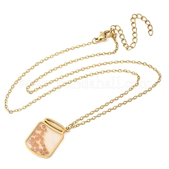 Ожерелья из нержавеющей стали 304 с подвеской в виде горчичного зерна&nbsp;LS-NJEW-Z063-04G-04