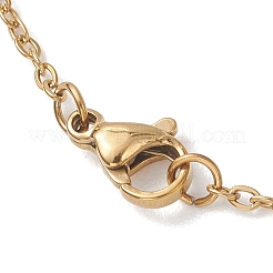 Женское ожерелье с подвеской в виде круглой белой ракушки с жемчужными бусинами из нержавеющей стали 304&nbsp;NJEW-JN05795