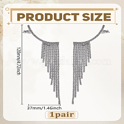 1 пара серег-гвоздиков с кисточками из сплава и стразами для женщин&nbsp;EJEW-LP0012-22P