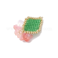 4 шт. подвески-цветы из стеклянных бусин ручной работы 4 цветов&nbsp;PALLOY-MZ00794