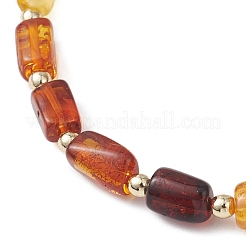 Прямоугольные градиентные цветные бусины из натурального янтаря&nbsp;BJEW-JB12766