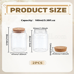 2 шт. пустая стеклянная бутылка&nbsp;AJEW-LP0010-80