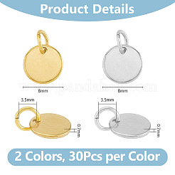 60 шт. 2-цветное ионное покрытие (IP) из нержавеющей стали 304&nbsp;FIND-DC0006-04B