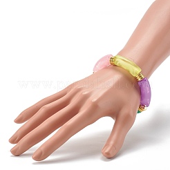 Браслеты из акриловой изогнутой трубки с имитацией драгоценных камней&nbsp;BJEW-JB06588