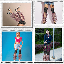 Рукава из полиэстера с оборками и многослойной пэчворк-стеганой отделкой&nbsp;AJEW-WH20042-75C