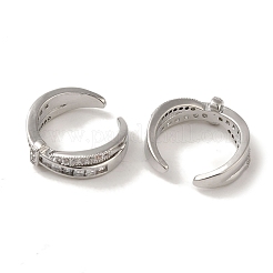 Женские серьги-каффы с крестообразным покрытием из латуни и прозрачного фианита&nbsp;EJEW-P280-03P