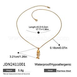 Ожерелья с подвесками из нержавеющей стали 304 в форме рыбьей кости&nbsp;FS-WG0BDD0-01