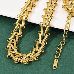 Ожерелья из треугольной цепочки из нержавеющей стали 304&nbsp;NJEW-C092-01G