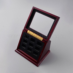 Коробка-витрина с деревянными чемпионскими кольцами на 9 слот&nbsp;CON-WH0086-074