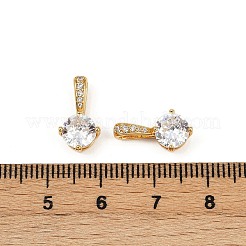 Латунные микропаве прозрачные кубические циркониевые подвески&nbsp;KK-B137-21G-02