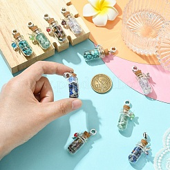 10 шт. подвески в виде стеклянных бутылок из двухцветного сплава&nbsp;PALLOY-YW00057