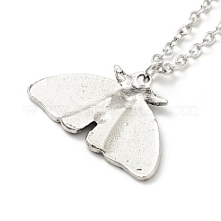 Кулон из сплава с фазой луны и мотыльком&nbsp;NJEW-G056-04AS