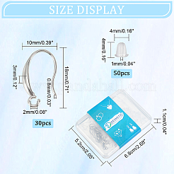 30 шт. крючки для сережек из нержавеющей стали 304&nbsp;STAS-DC0009-09