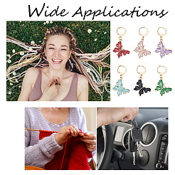 Маркеры петель с замком подвеска в виде бабочки из сплава эмали&nbsp;HJEW-AB00006