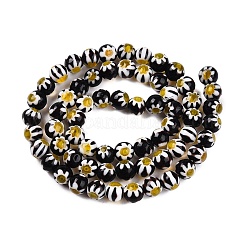 Круглые Millefiori стеклянные бусины нити&nbsp;X-LK-P001-31