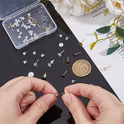 12 шт. 2 цвета 925 плоские серьги-гвоздики из стерлингового серебра&nbsp;STER-DC0001-62B