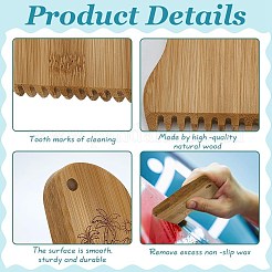 3шт бамбуковая расческа для воска для досок для серфинга&nbsp;DIY-FG0006-74
