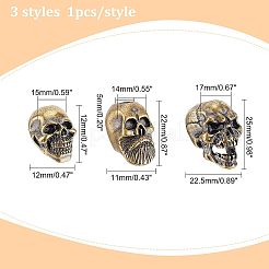 3шт 3 стильные латунные бусины&nbsp;KK-FG0001-10