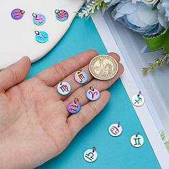 12 шт. 12 стиля полых подвесок из нержавеющей стали&nbsp;FIND-WR0012-01