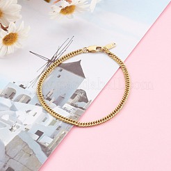 Мужские браслеты из нержавеющей стали 304 с цепочкой панцирного плетения с алмазной огранкой BJEW-JB06019-02